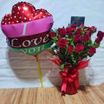 2dz Roses Vase with Balloon: Flowers  Philippines