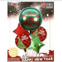 4D Christmas Balloon Set Green: Bithday gifts Hamper