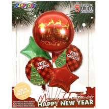 4D Christmas Balloon Set Red: Same Day Delivery Gifts