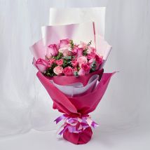 Attractive Mixed Roses Wrapped Bouquet: Flower Bouquets 