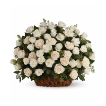 Beautiful White Roses Basket: Flower Arrangements in Philippines