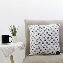 Cute Panda Printed Square Pillow: Cushions 
