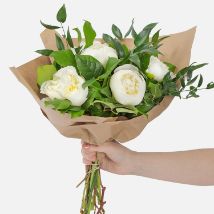 Elegant White Peonies Bouquet: Sympathy and Funeral Flowers 