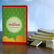 Kaju Katli And Diwali Greeting Card: Deepavali Gifts