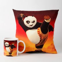 Kung Fu Panda Printed Cushion And Mug Combo: 