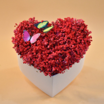 Red Baby Breath Heart Shaped Box: Gifts Delivery