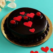 Red Hearts Truffle Cake: 