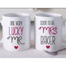 Set Of 2 Beautiful Personalized Mugs: Personalised Anniversary Gifts